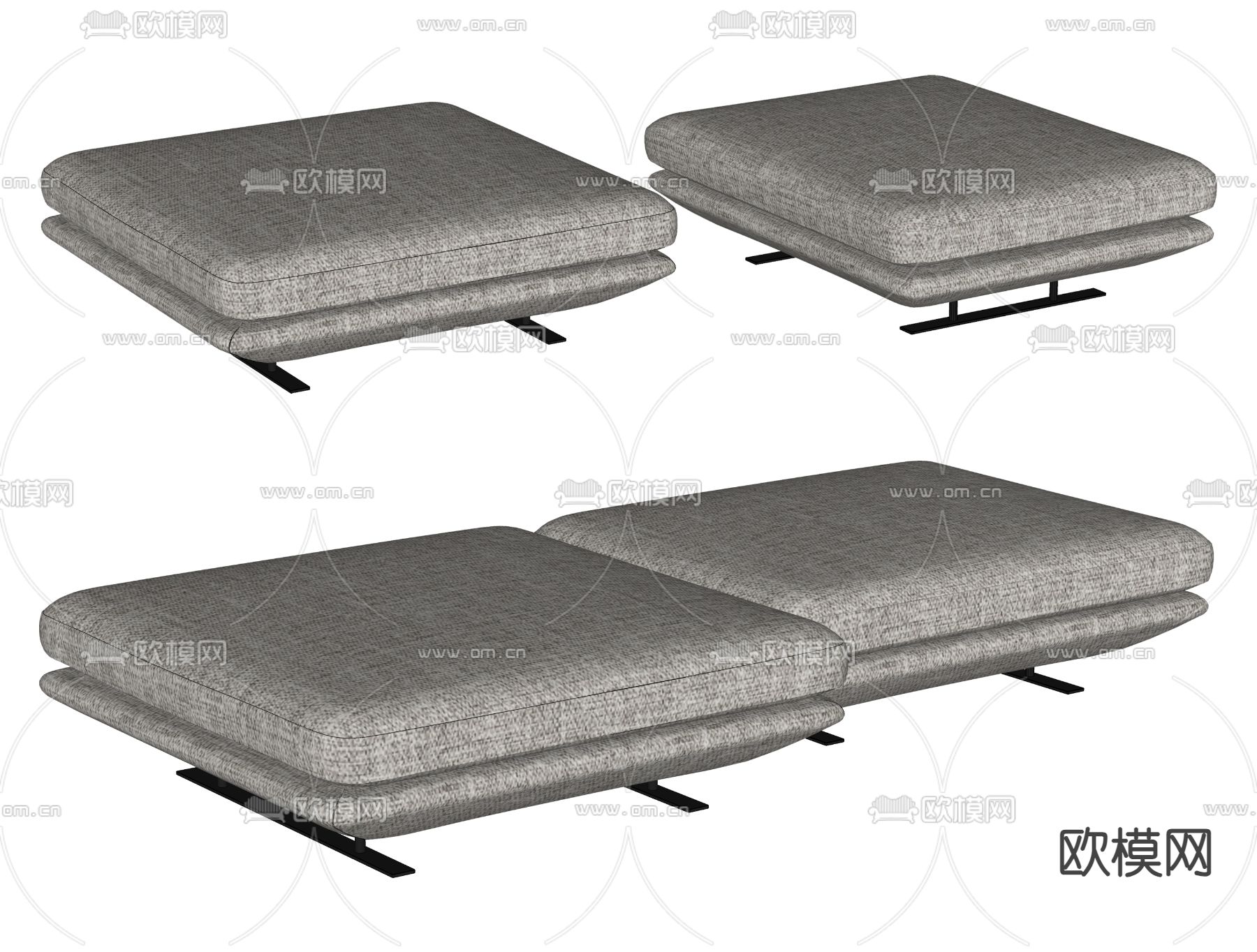 现代沙发凳su模型