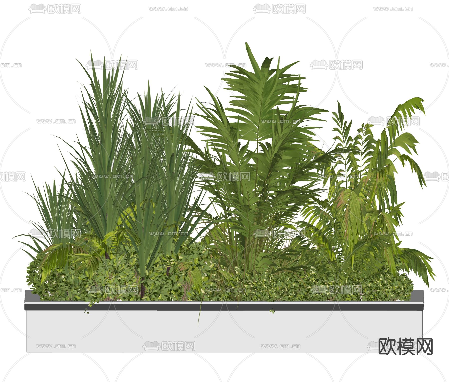植物堆 花箱su模型下载（渲染图1）