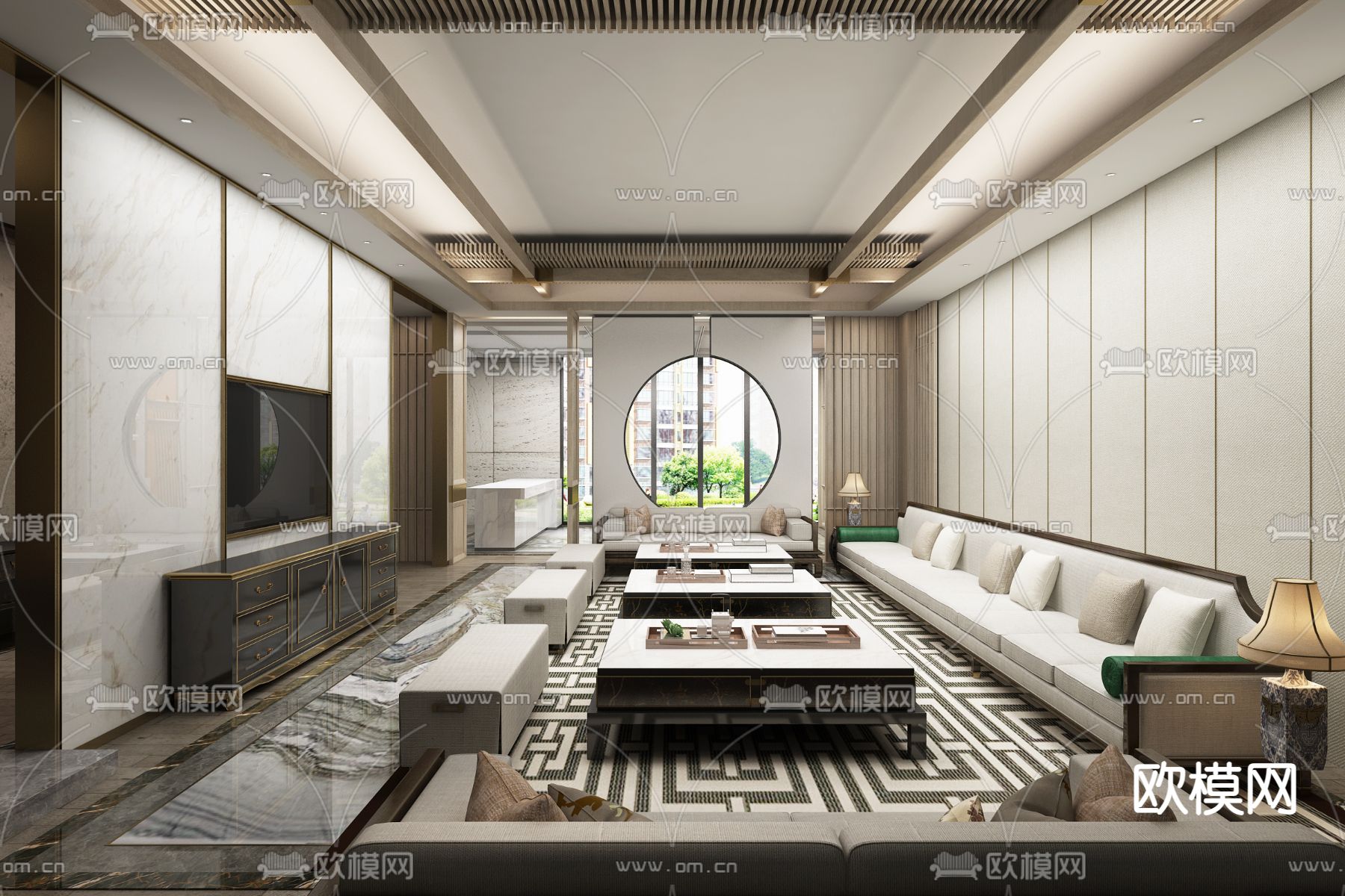 酒店会客室 洽谈室3d模型下载