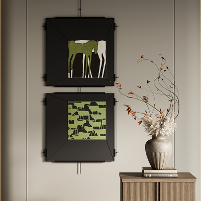 侘寂风装饰画 挂画su模型