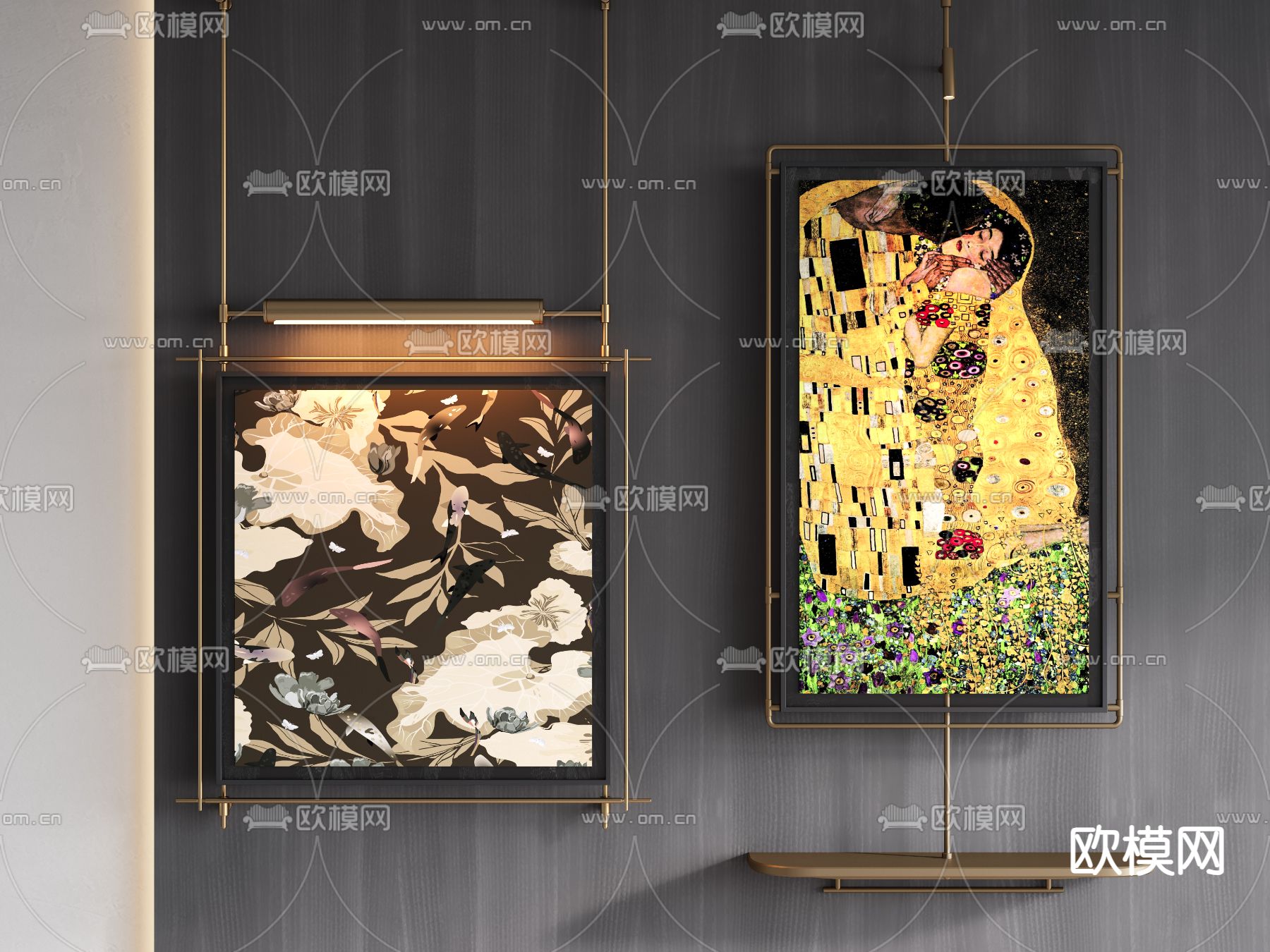 法式装饰画 高级画su模型下载（渲染图2）