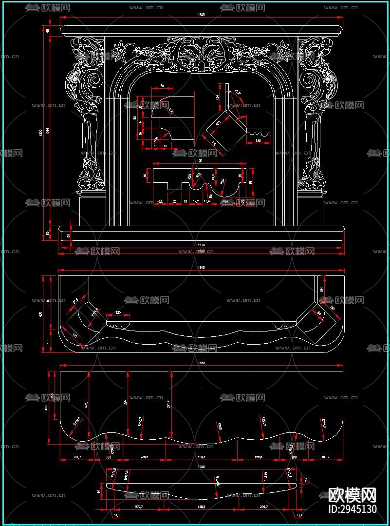 壁炉节点大样图下载（渲染图6）