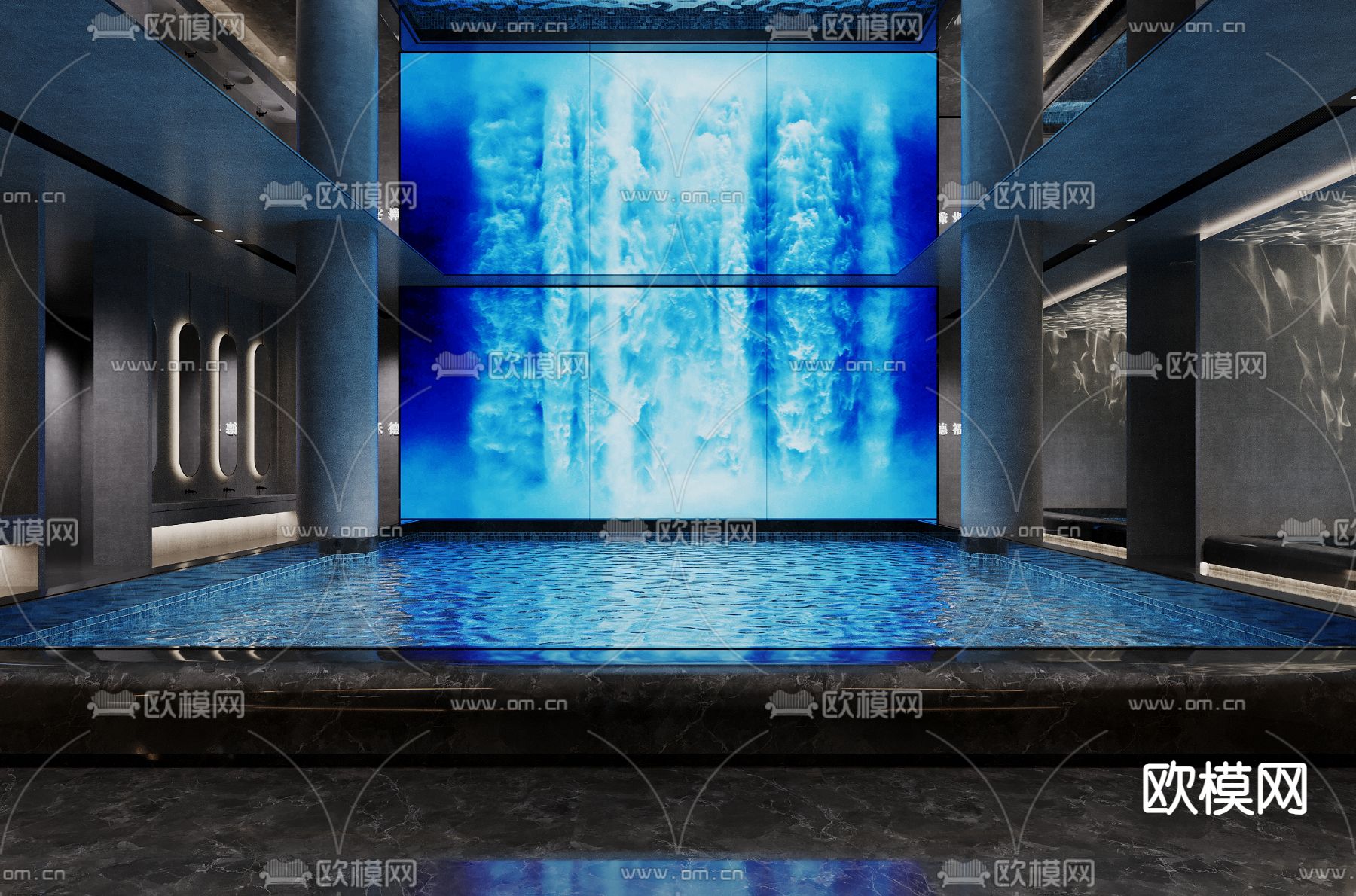 现代洗浴中心su模型下载（渲染图2）