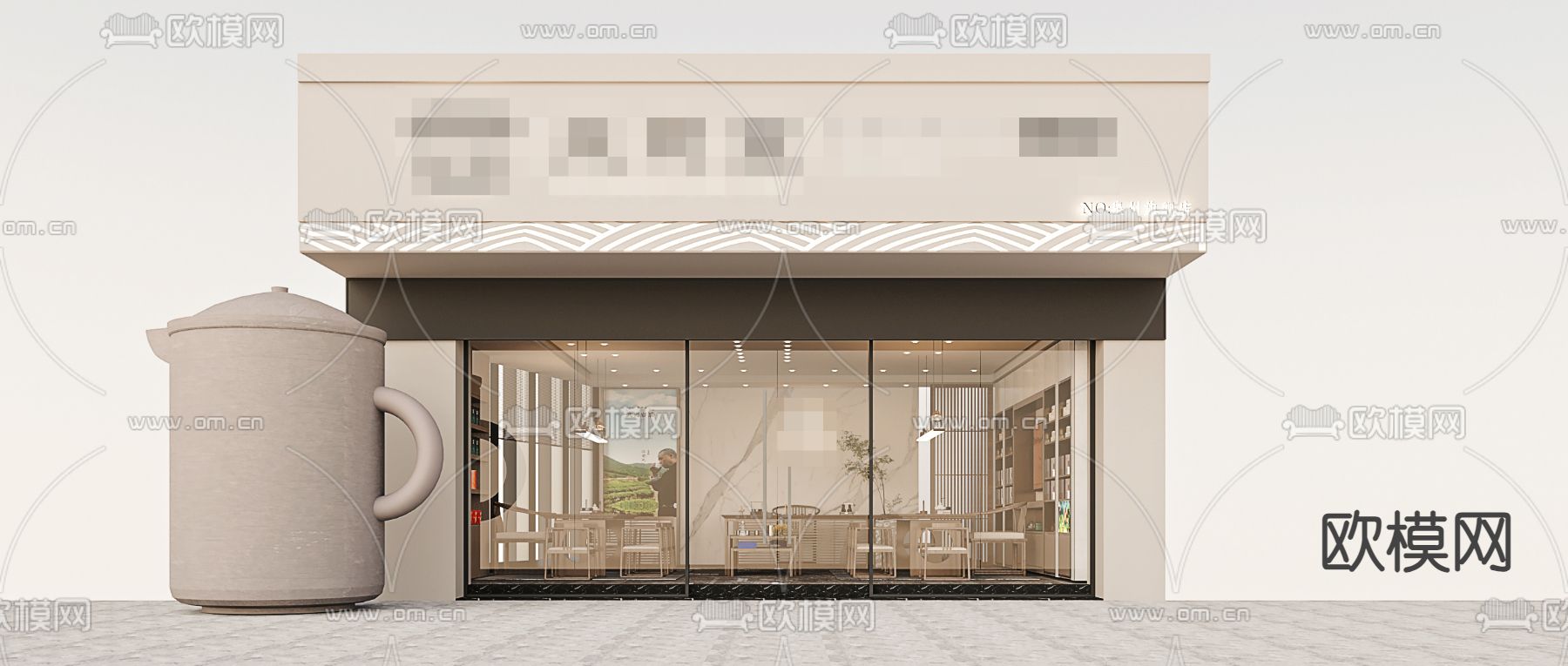 茶叶专卖店免费3d模型下载（渲染图2）