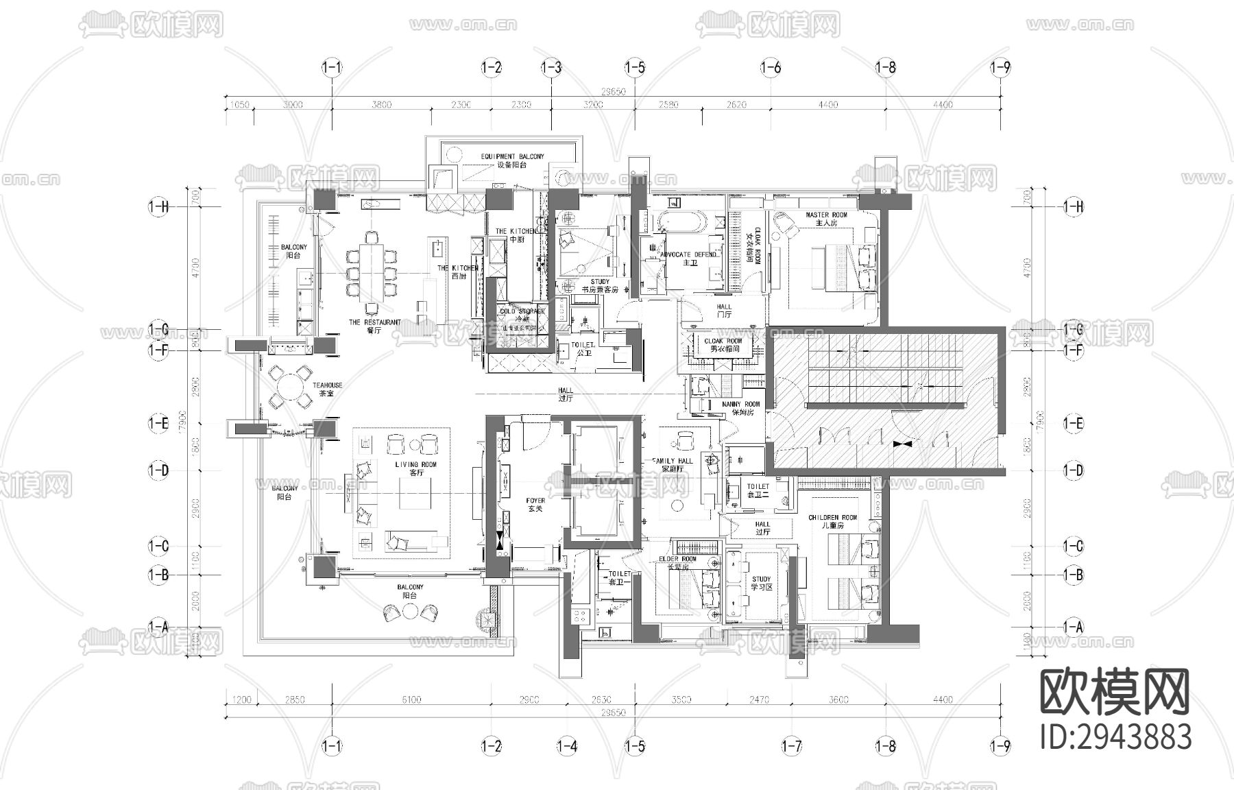 家装cad施工图下载（渲染图2）