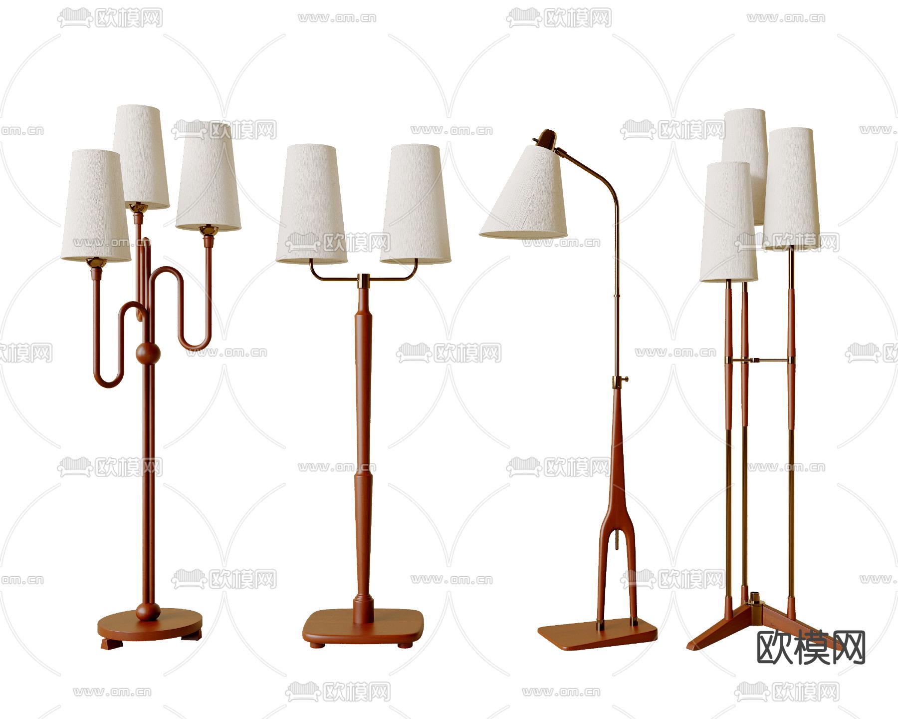 中古风落地灯3d模型下载