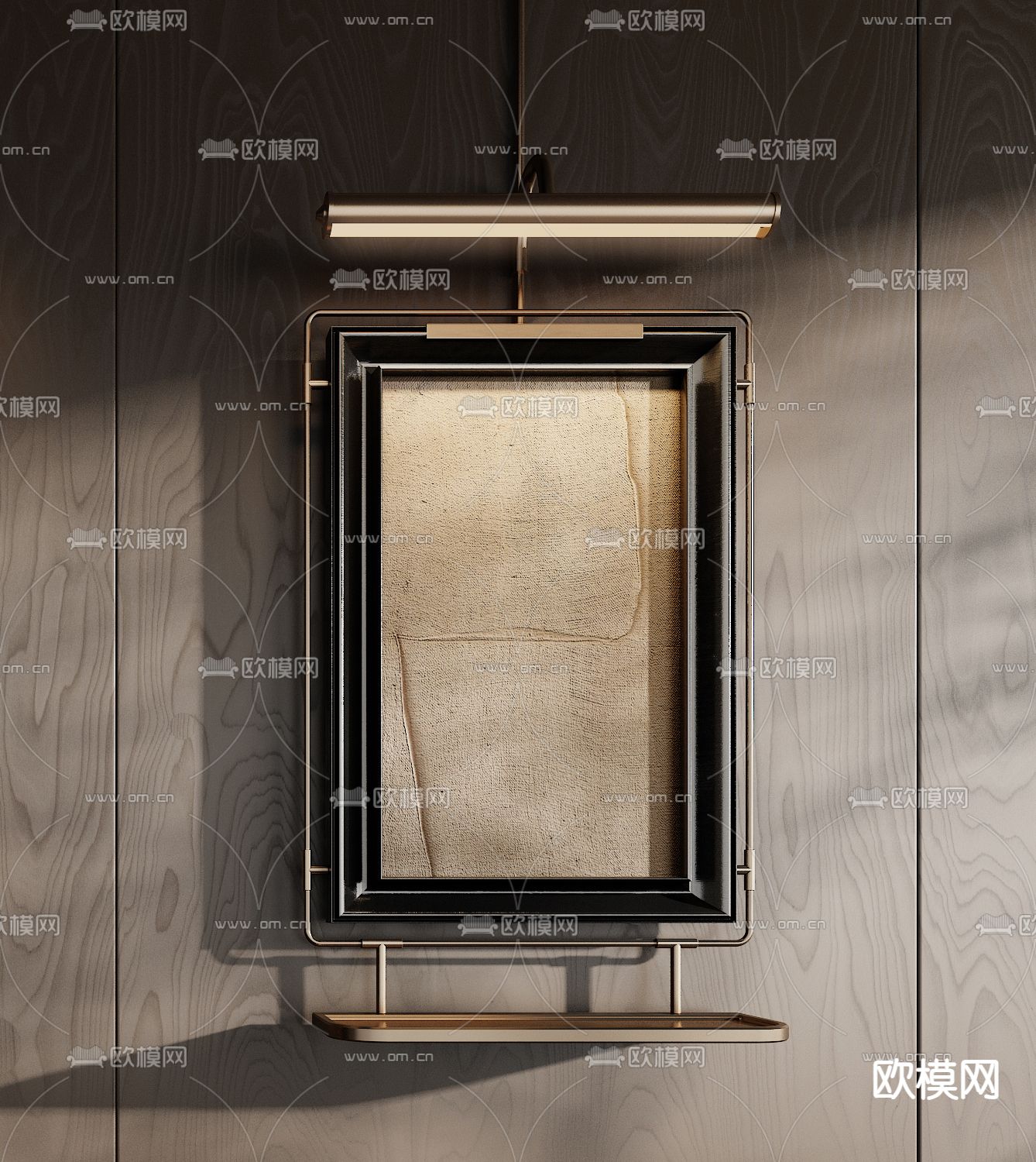 中古风装饰画 肌理画 抽象画 壁画灯su模型下载（渲染图4）