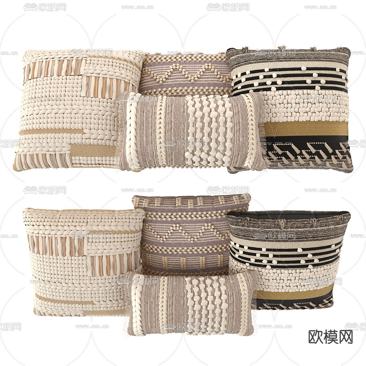 侘寂抱枕 靠枕 枕头3d模型下载