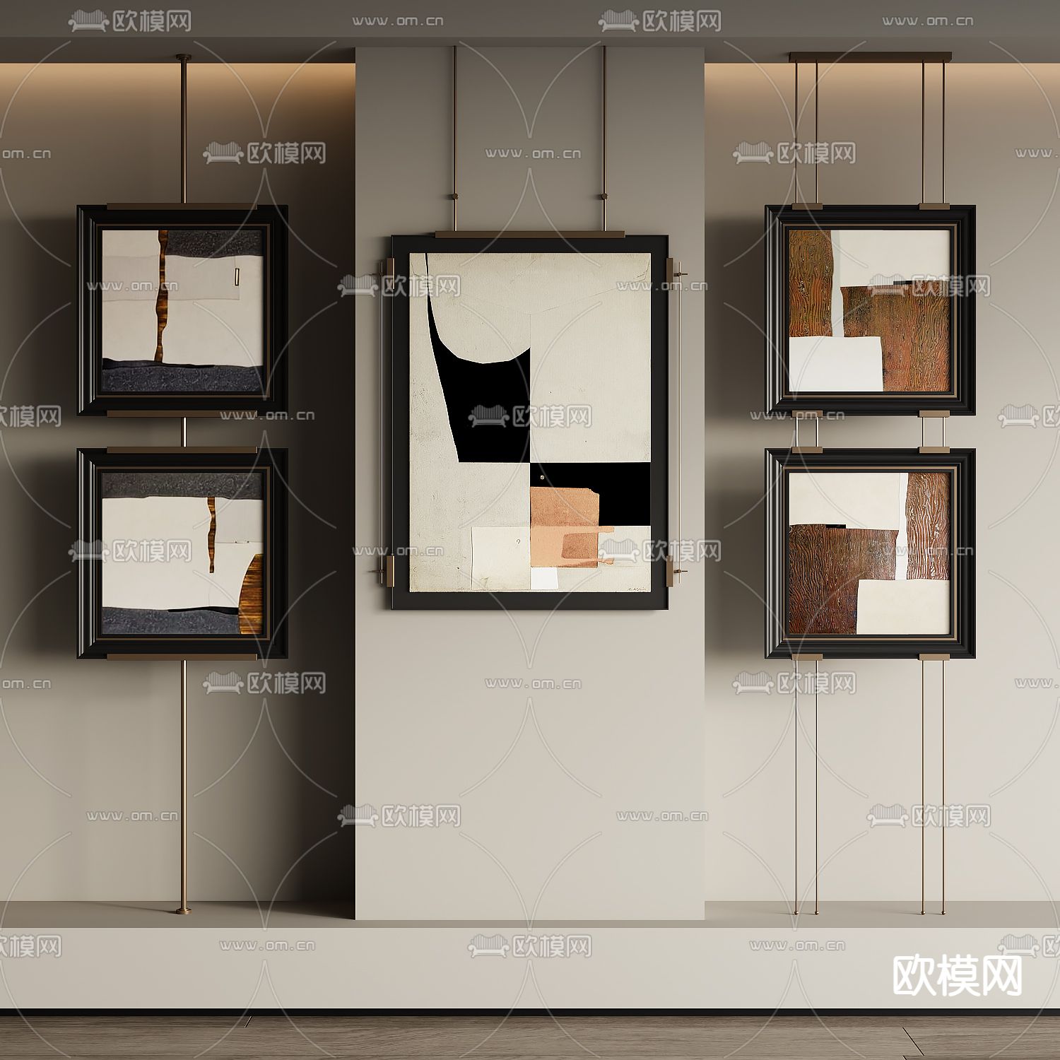 侘寂风装饰画 挂画su模型