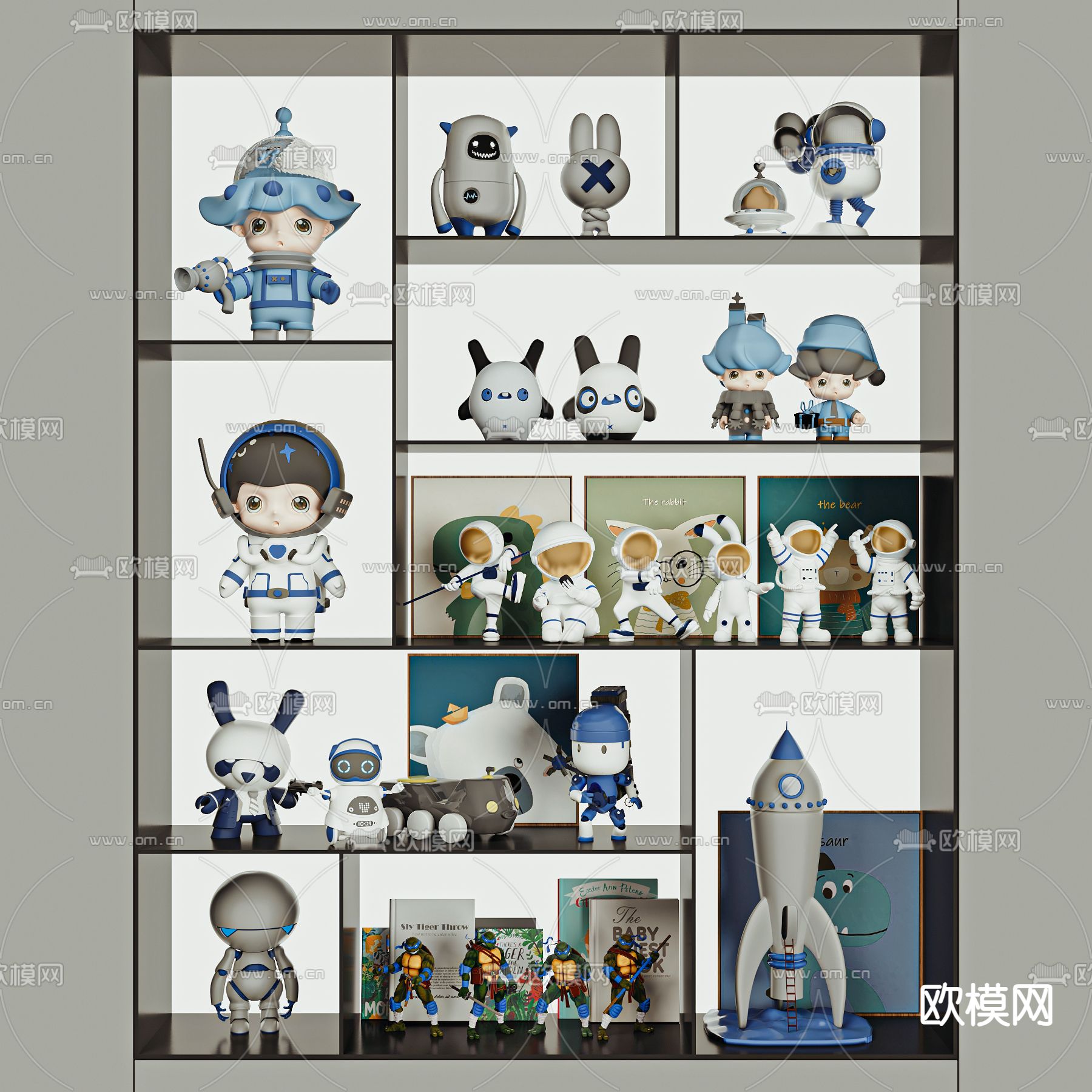 现代公仔玩具su模型下载（渲染图2）
