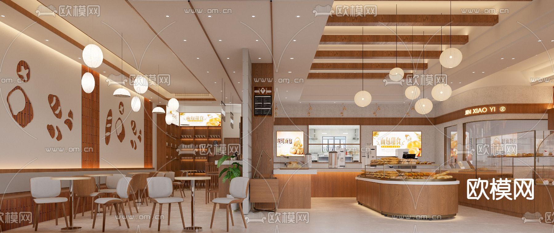 面包店 甜品店3d模型下载（渲染图1）