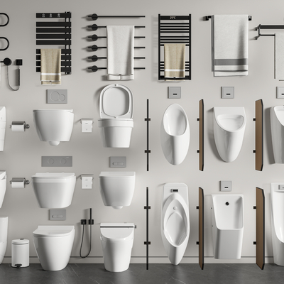  马桶 小便斗 坐便器su模型 