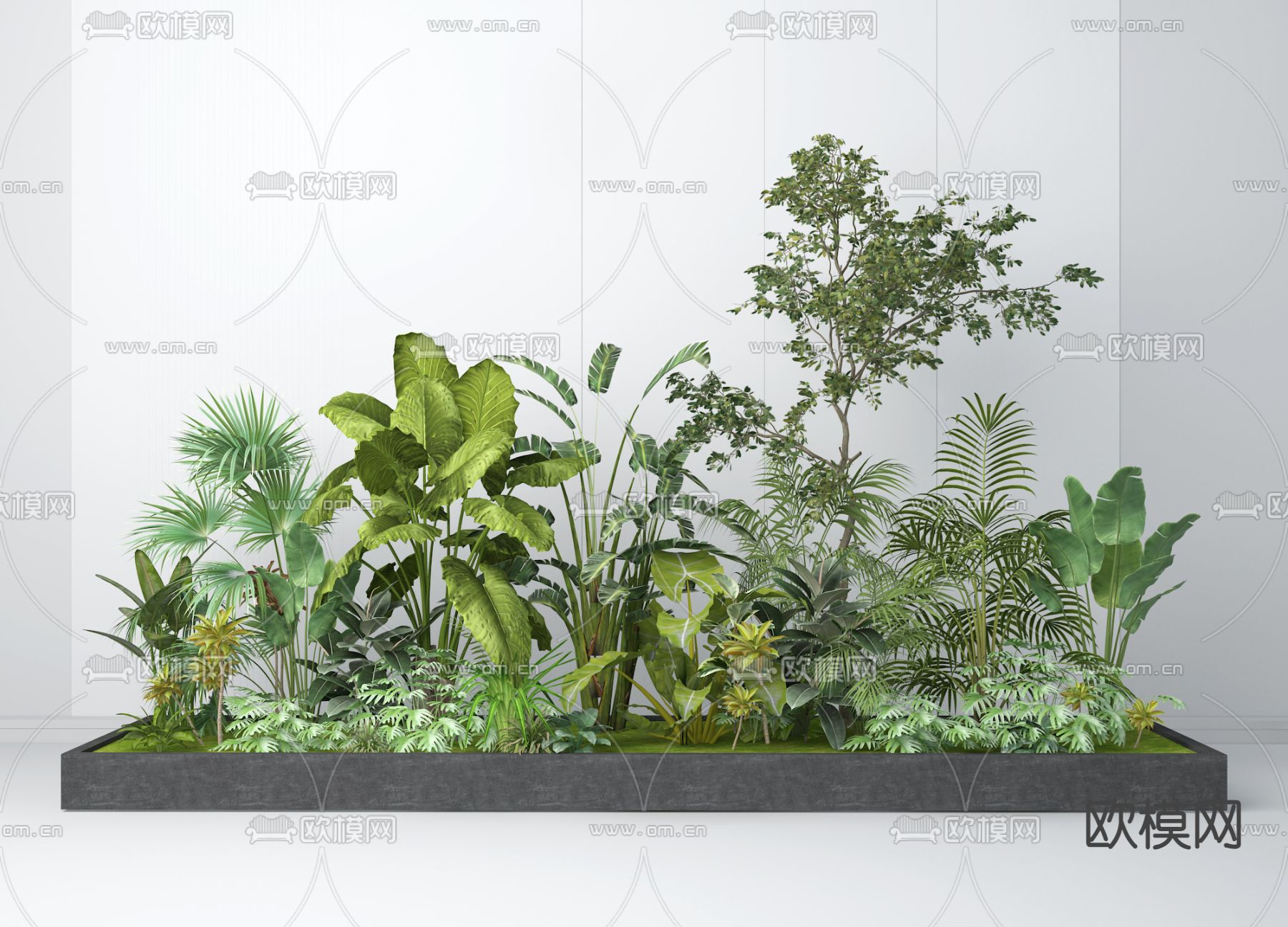 室内造景 植物堆3d模型下载