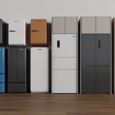  冰箱 迷你冰箱su模型 