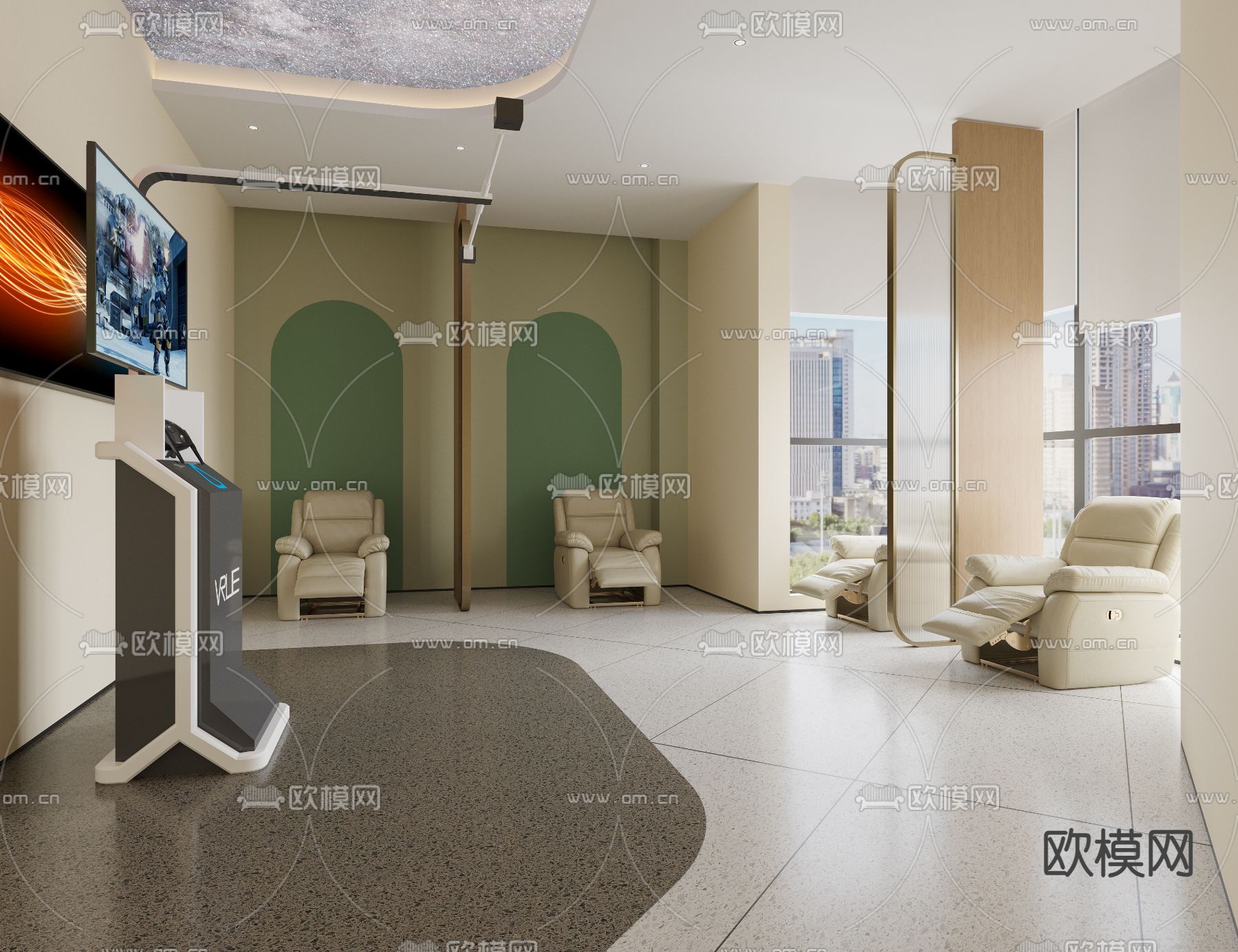 现代图书馆 书吧3d模型下载（渲染图3）