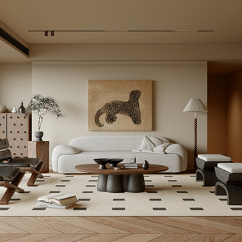 中古客厅su模型