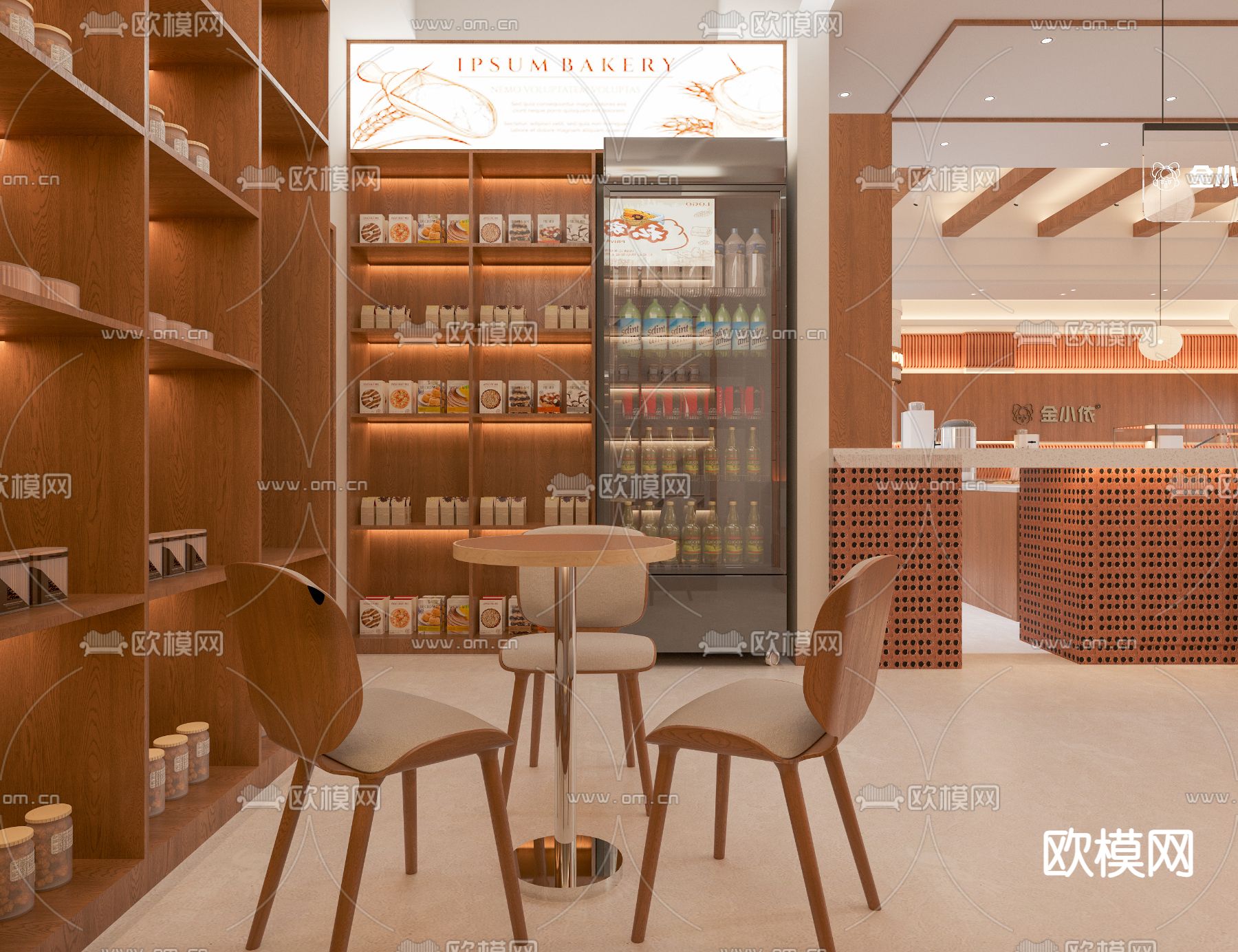 面包店 甜品店3d模型下载（渲染图4）