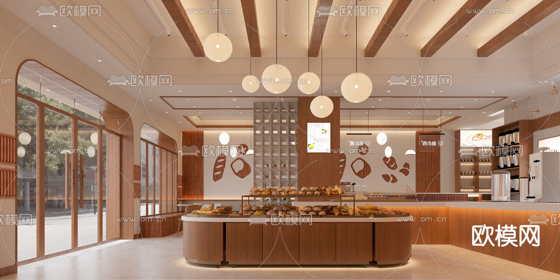 面包店 甜品店3d模型下载（渲染图3）