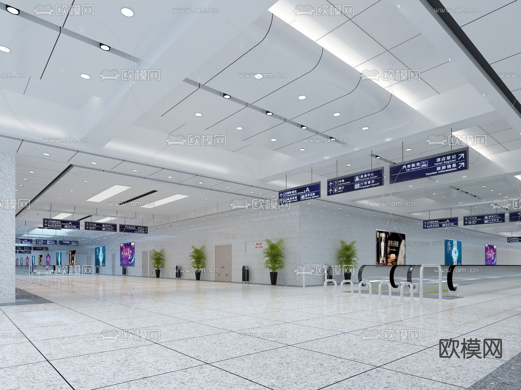 现代公共通道su模型下载（渲染图2）