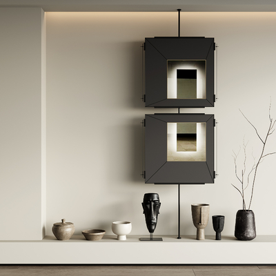 侘寂风装饰画 挂画su模型