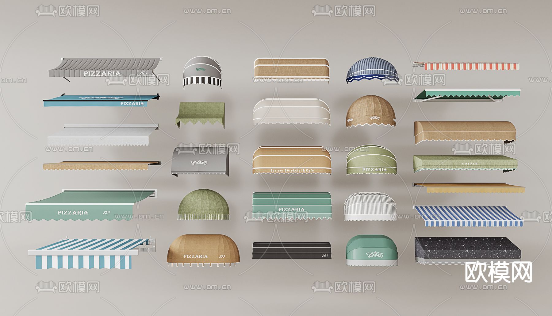 户外雨棚 遮阳棚 雨搭3d模型下载