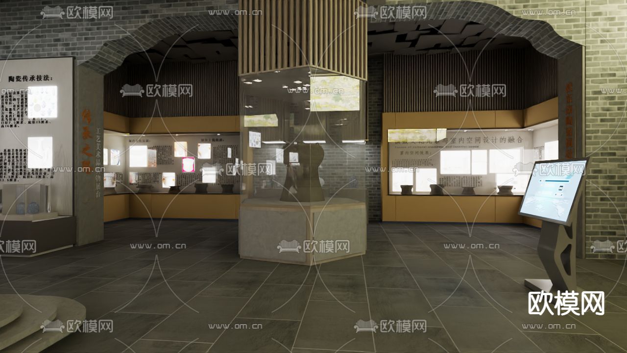 鼓文化展厅 文物馆3d模型下载（渲染图4）