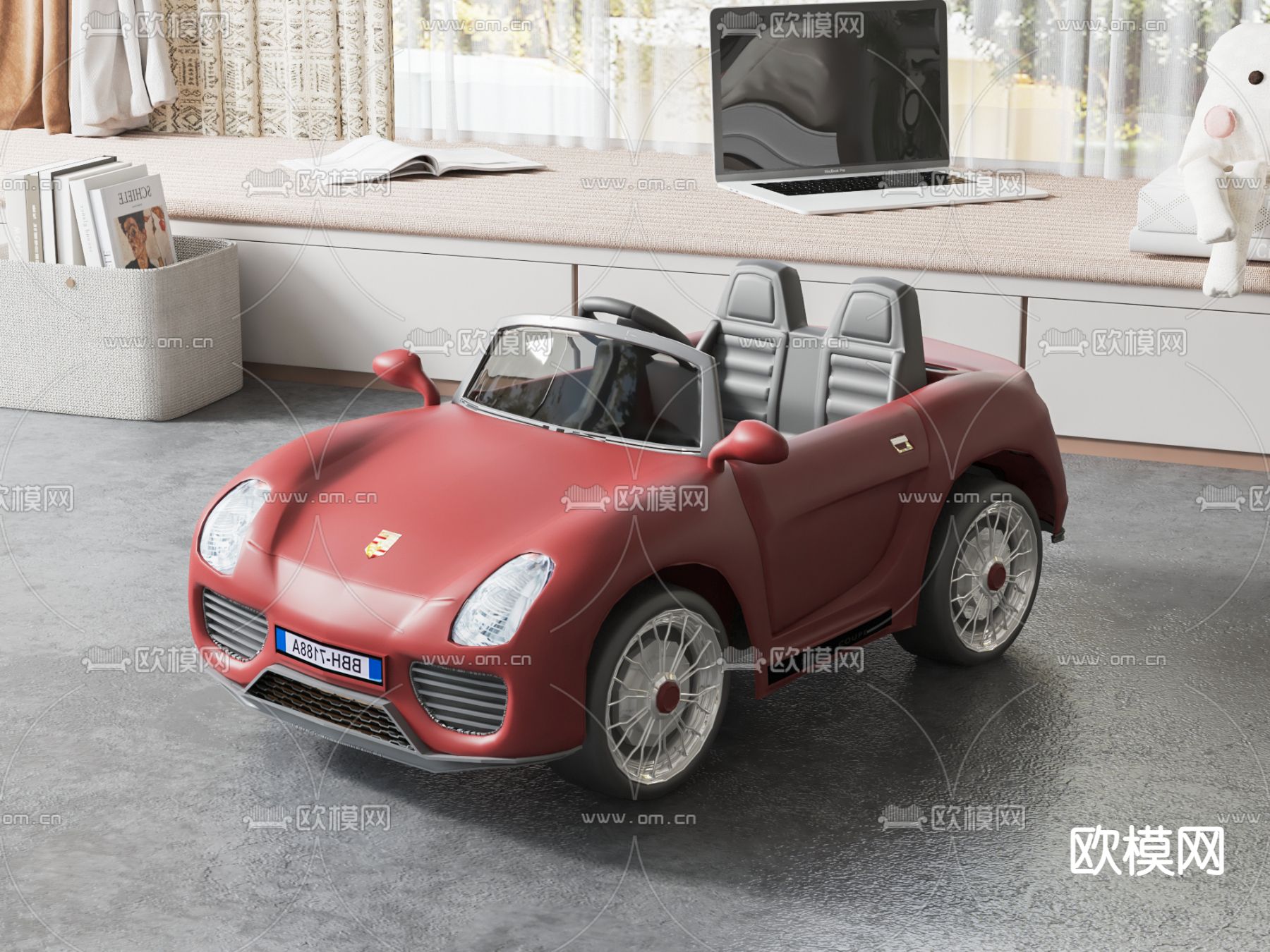 儿童玩具车su模型下载（渲染图2）