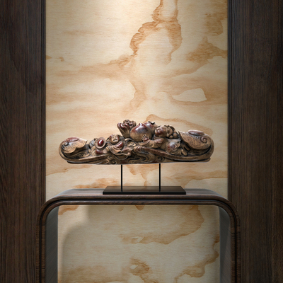  新中式浮雕摆件su模型 