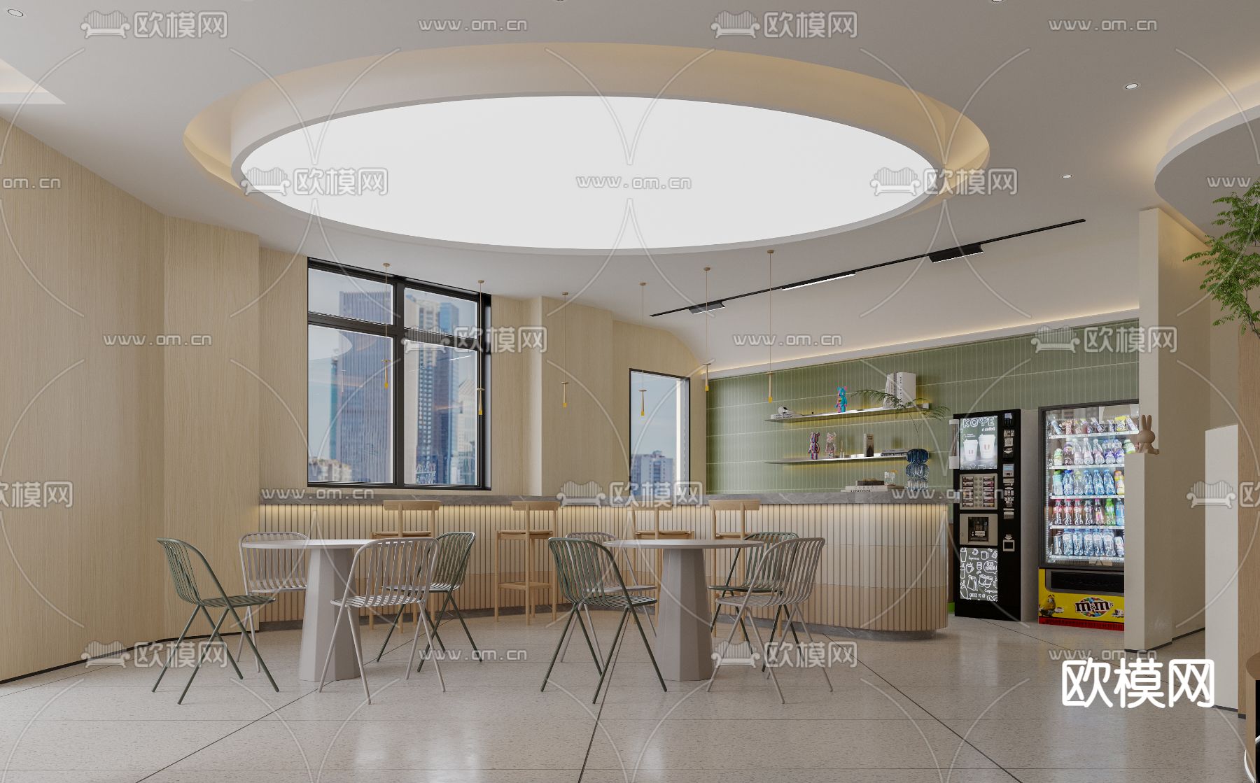 现代图书馆 书吧3d模型下载（渲染图2）