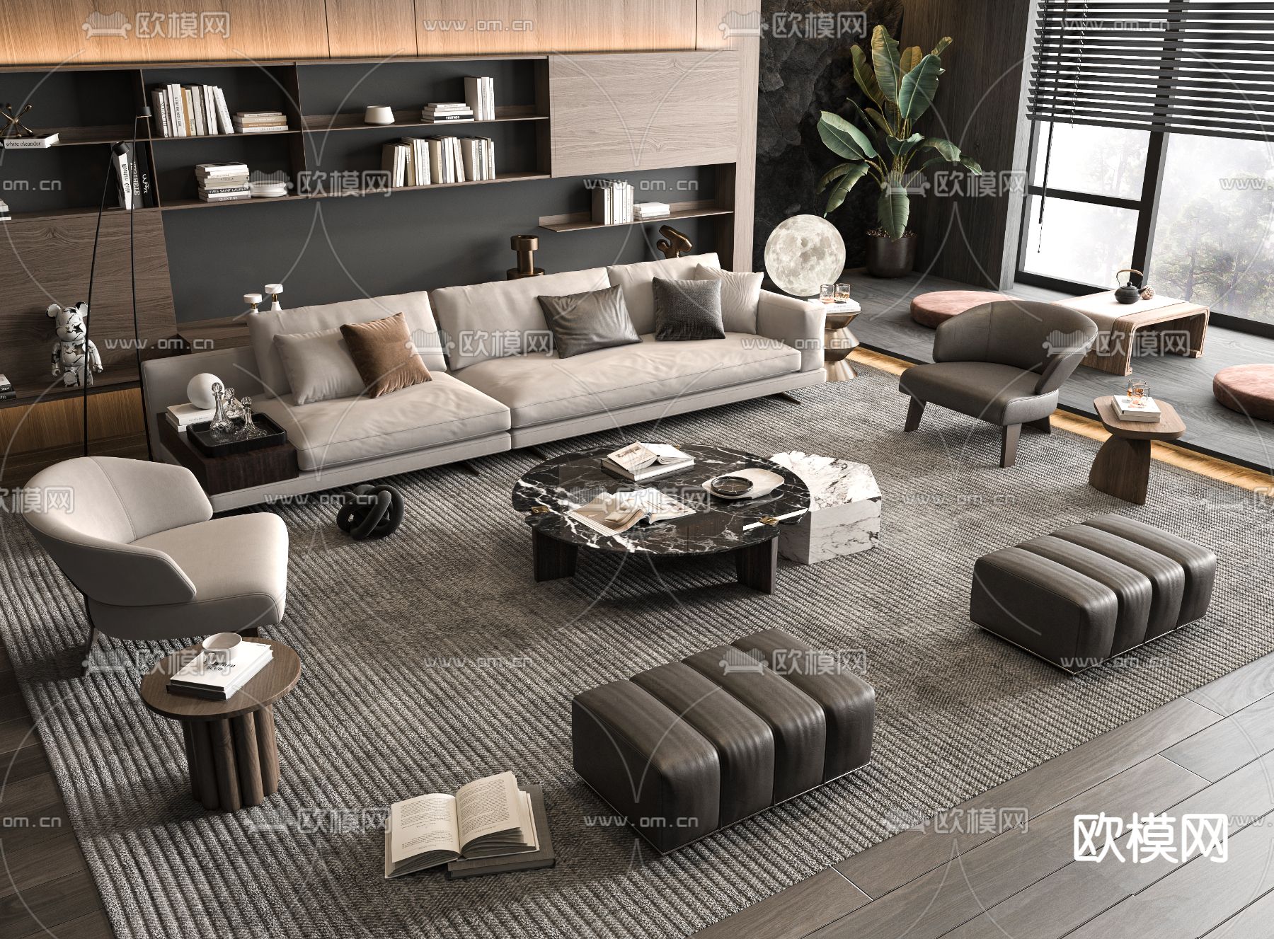 Minotti 现代组合沙发3d模型下载