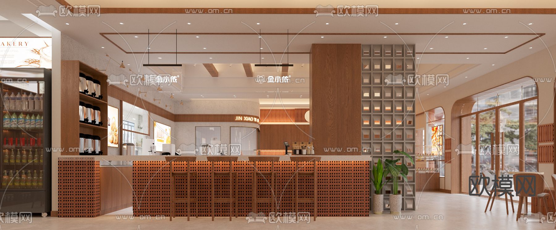 面包店 甜品店3d模型下载（渲染图2）