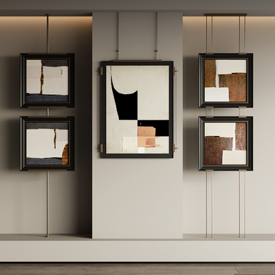 侘寂风装饰画 挂画su模型