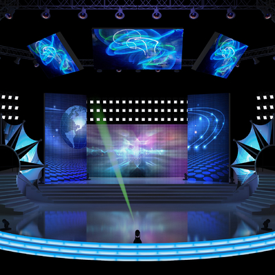  现代舞台 舞美su模型 