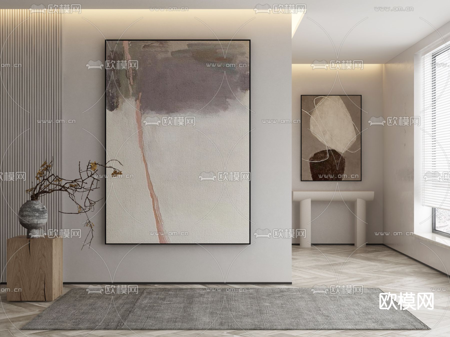 装饰画 肌理画 抽象画3d模型下载