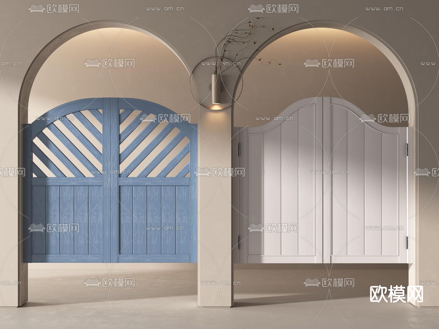 半腰门 栅栏门 庭院门 牛仔门3d模型下载