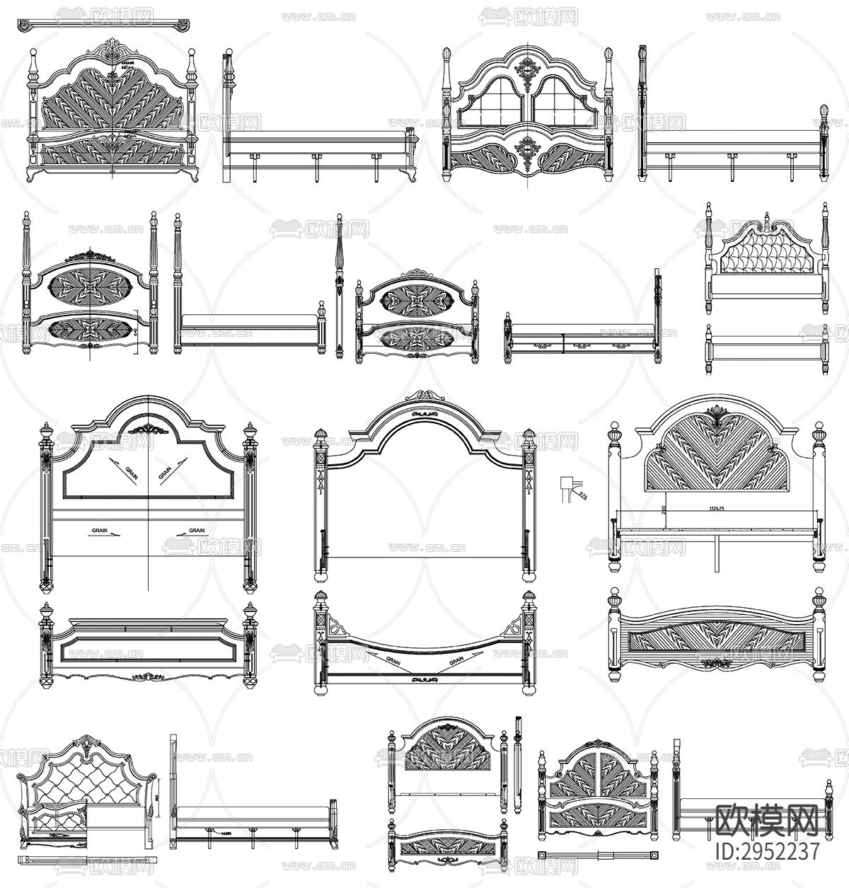 床设计素材cad图库下载（渲染图7）
