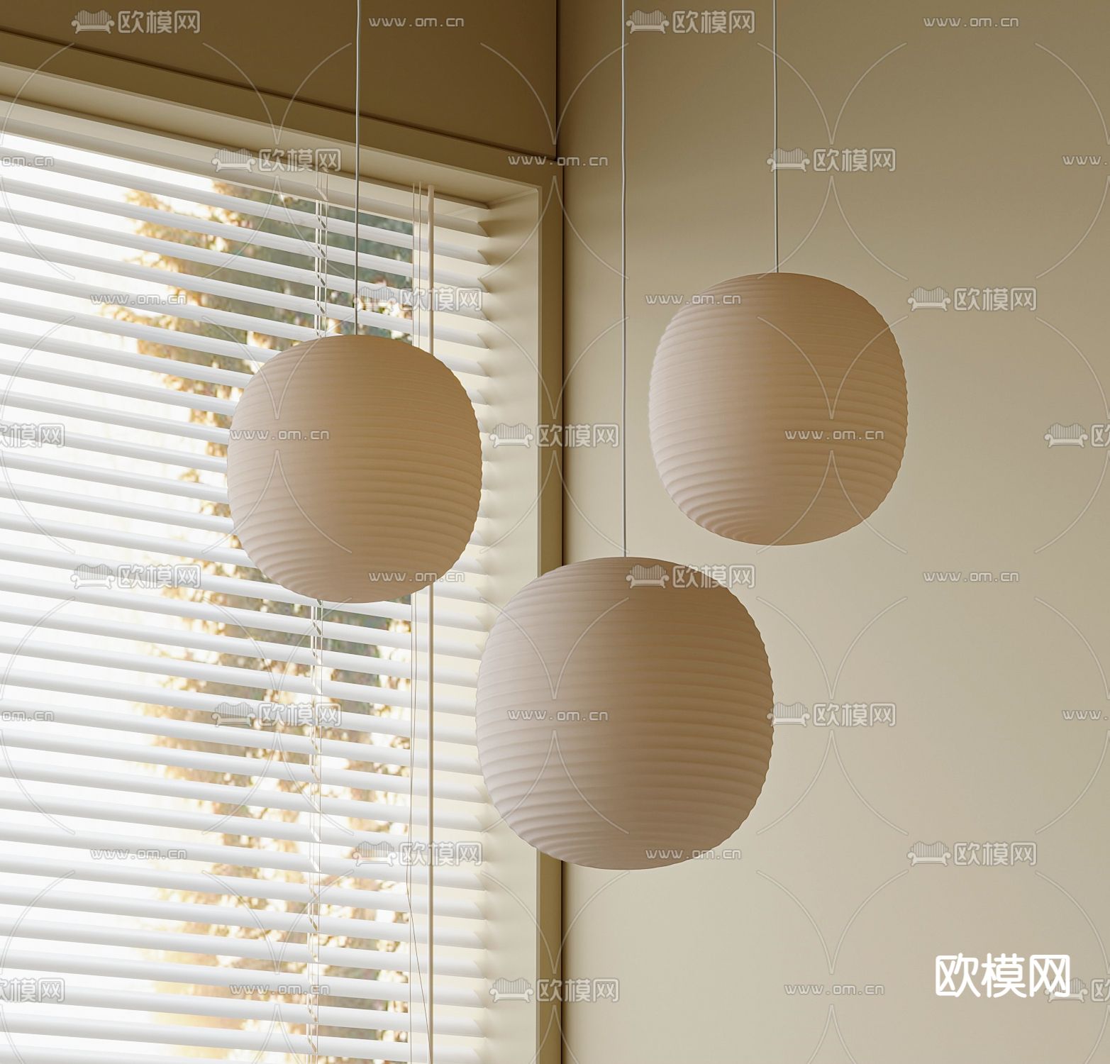 奶油风吊灯 侘寂吊灯3d模型下载