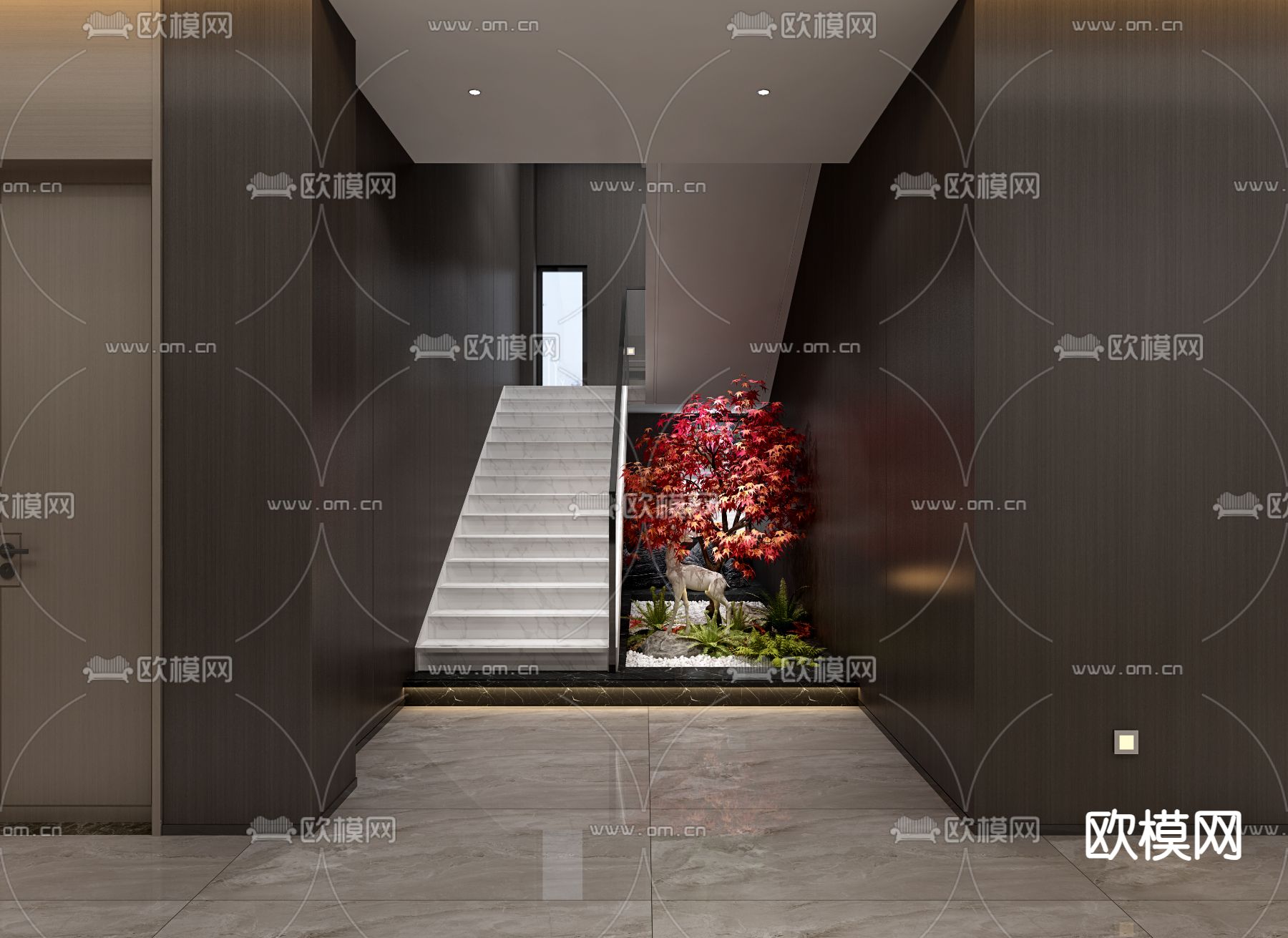 办公室前厅 过道 楼梯间免费3d模型下载（渲染图4）