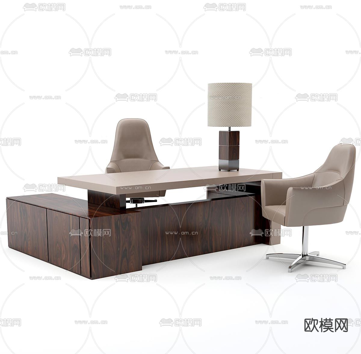 现代办公桌椅su模型下载（渲染图2）