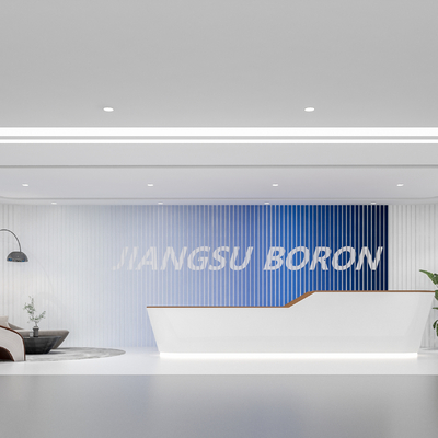  现代公司大厅 办公前台su模型 