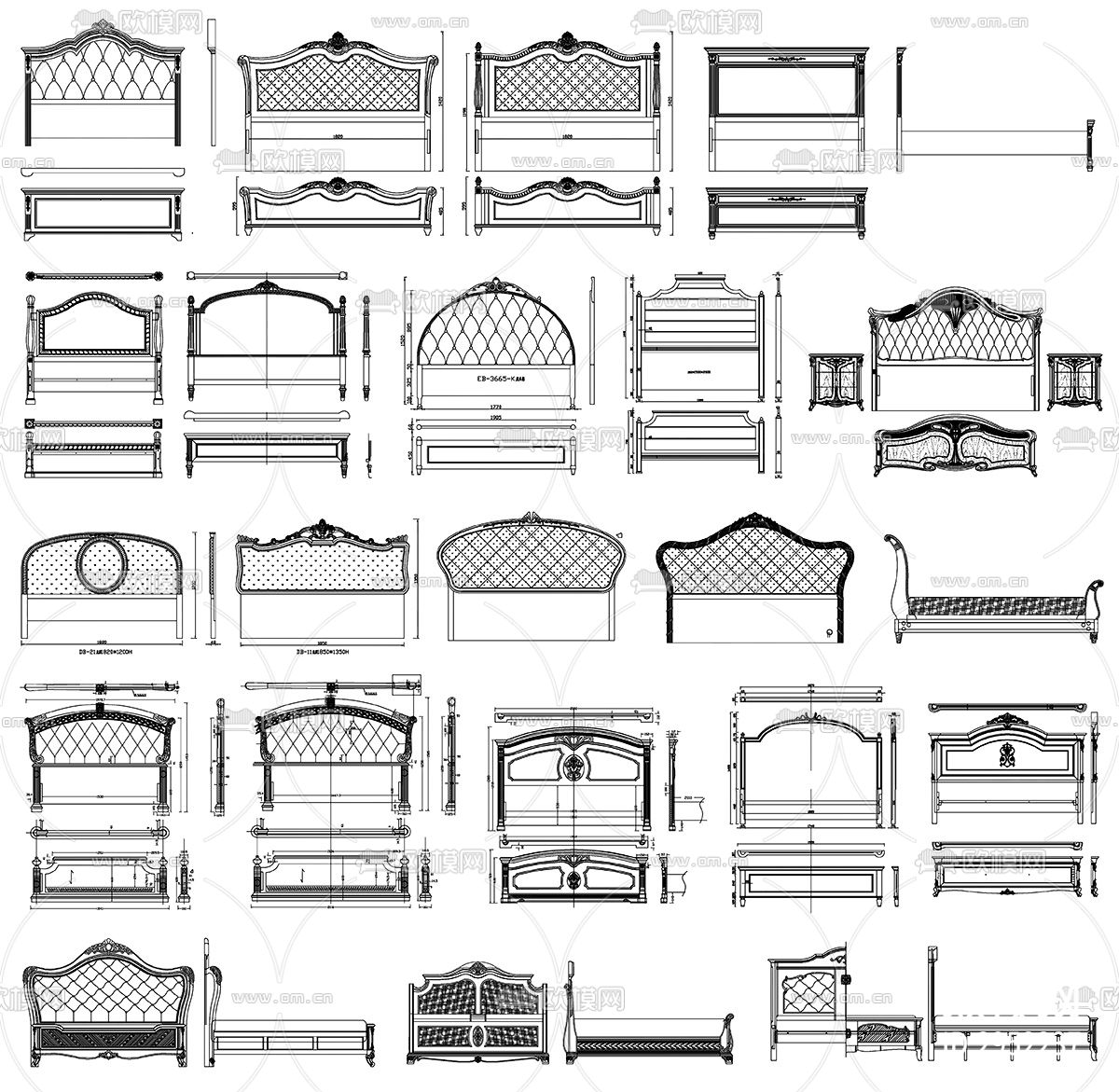 床设计素材cad图库下载（渲染图6）