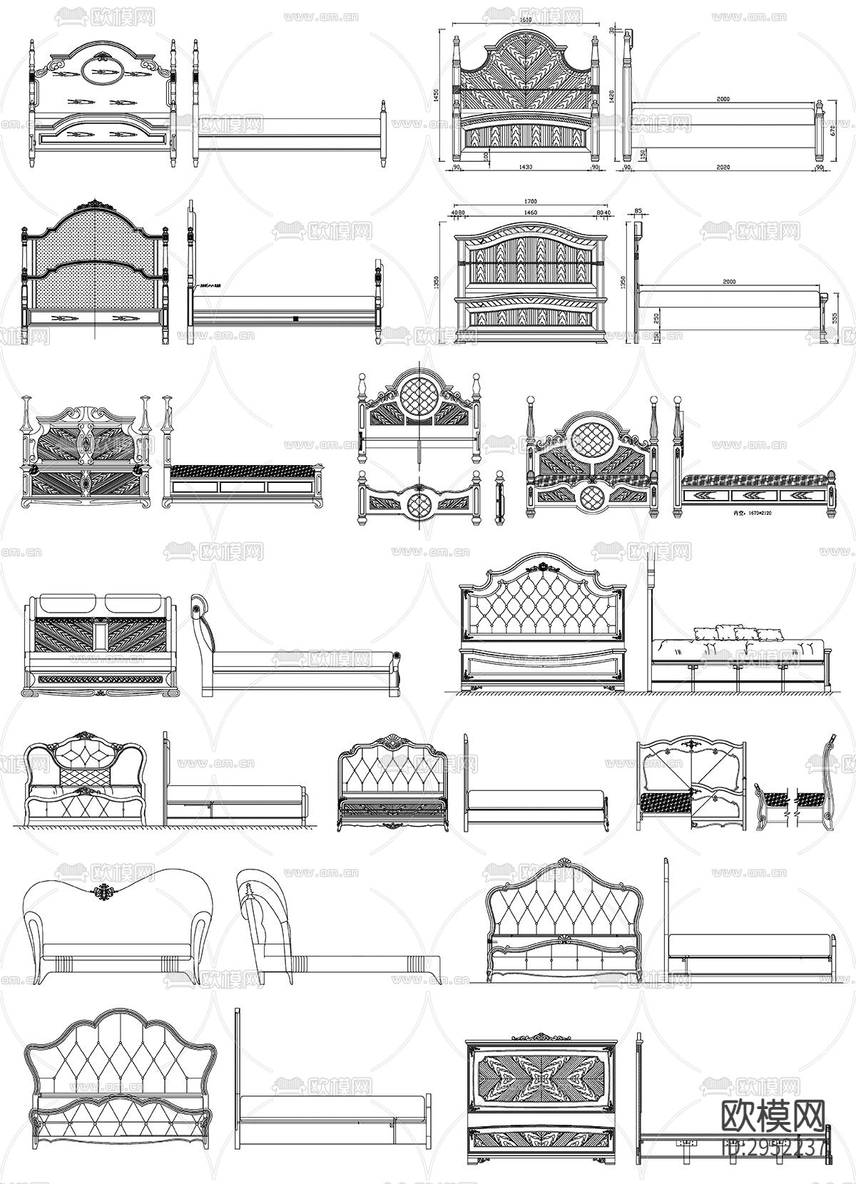 床设计素材cad图库下载（渲染图8）