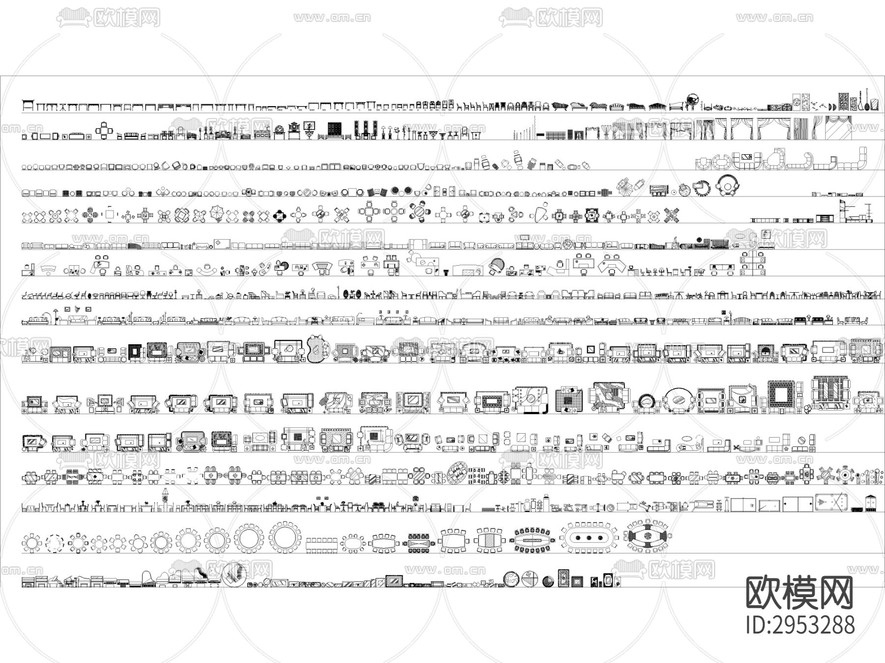 CAD家装工装综合cad图库下载（渲染图3）