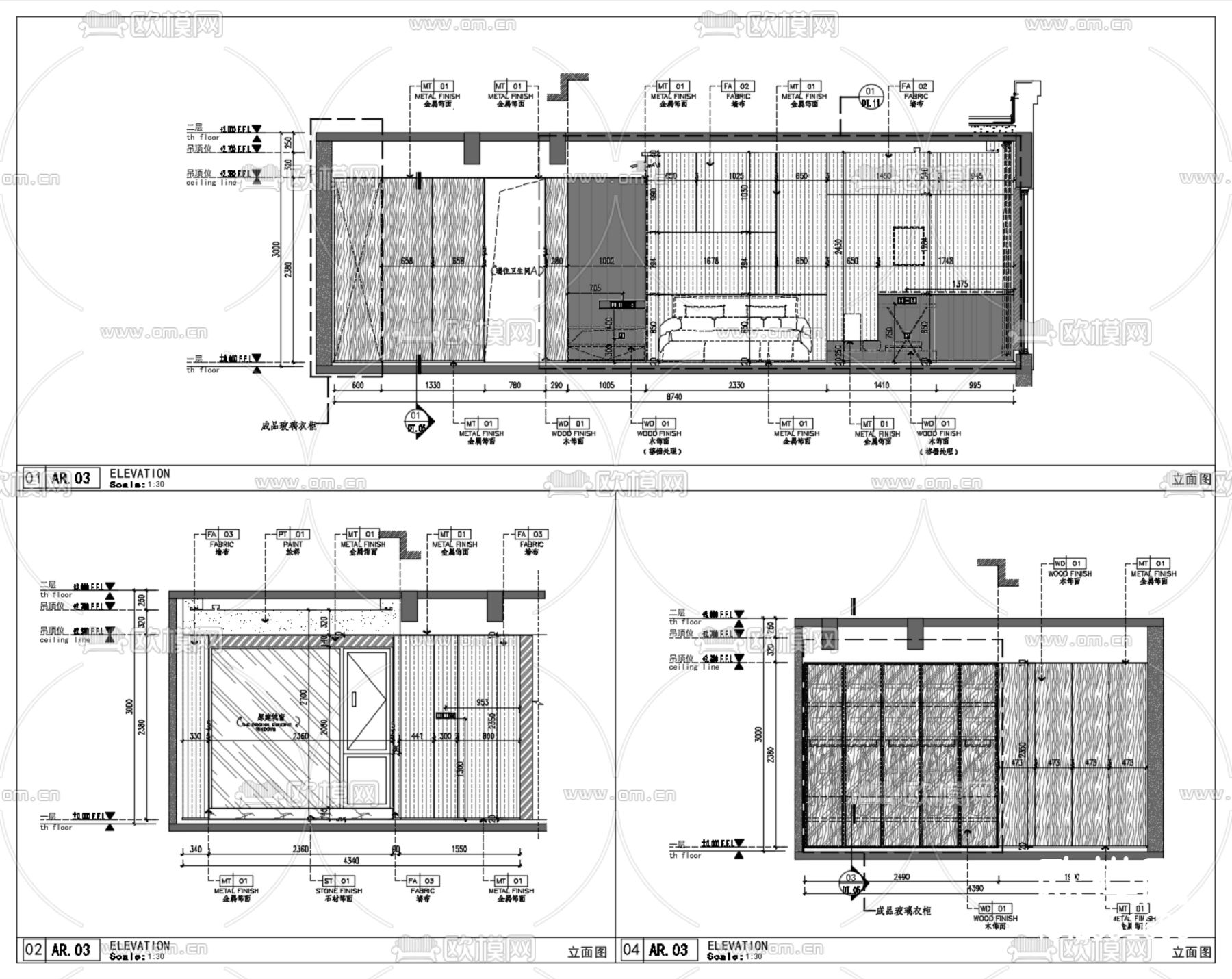 DIA丹健国际-成都合能枫丹铂麓188户型cad施工图下载（渲染图6）