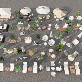 户外椅 躺椅 户外沙发3d模型