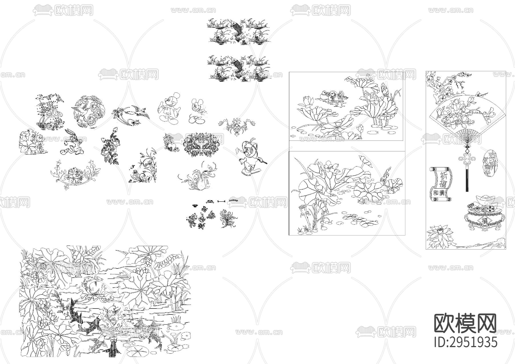 荷花cad图库下载（渲染图3）