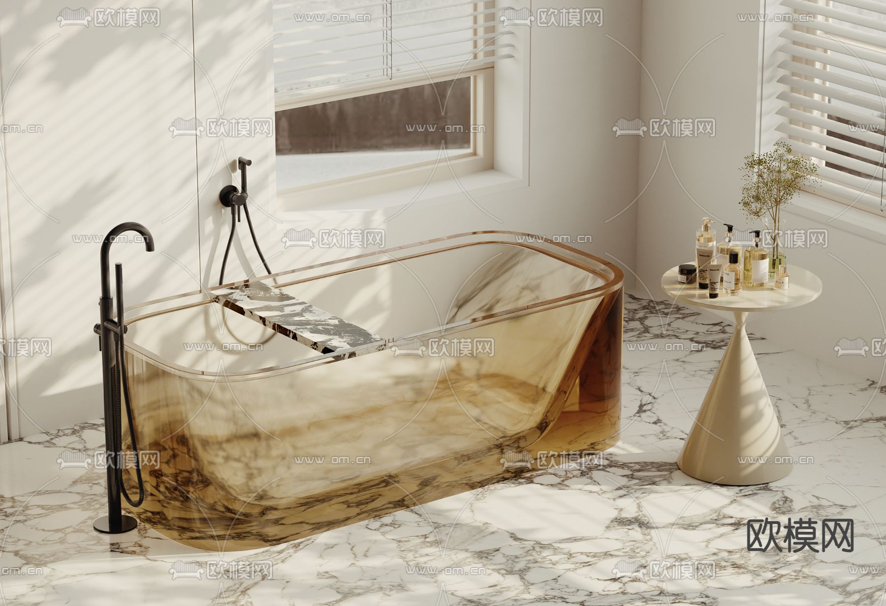 透明浴缸 独立浴缸3d模型下载
