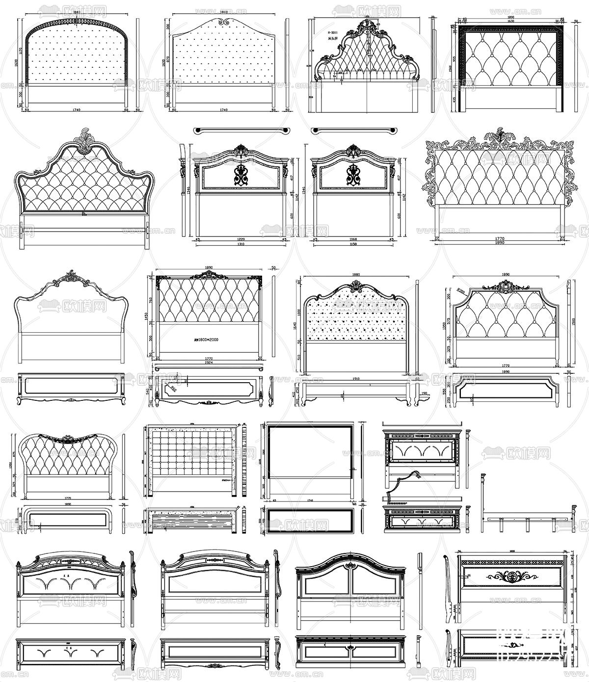 床设计素材cad图库下载（渲染图5）