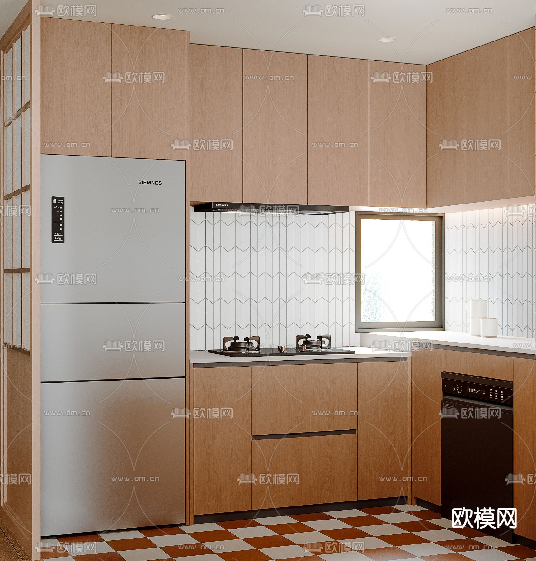 侘寂橱柜 餐边柜3d模型下载