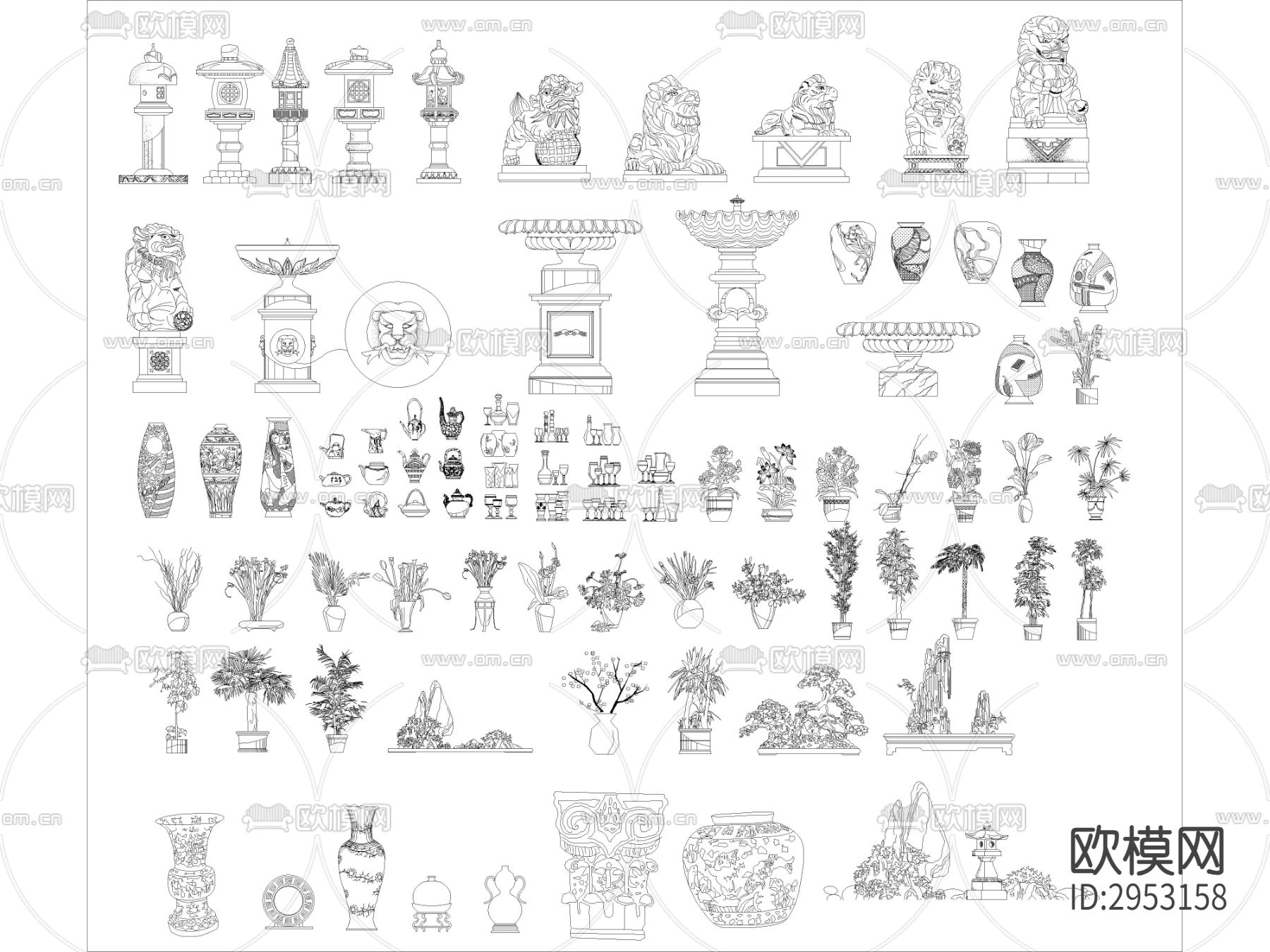 CAD家装工装综合cad图库下载（渲染图2）